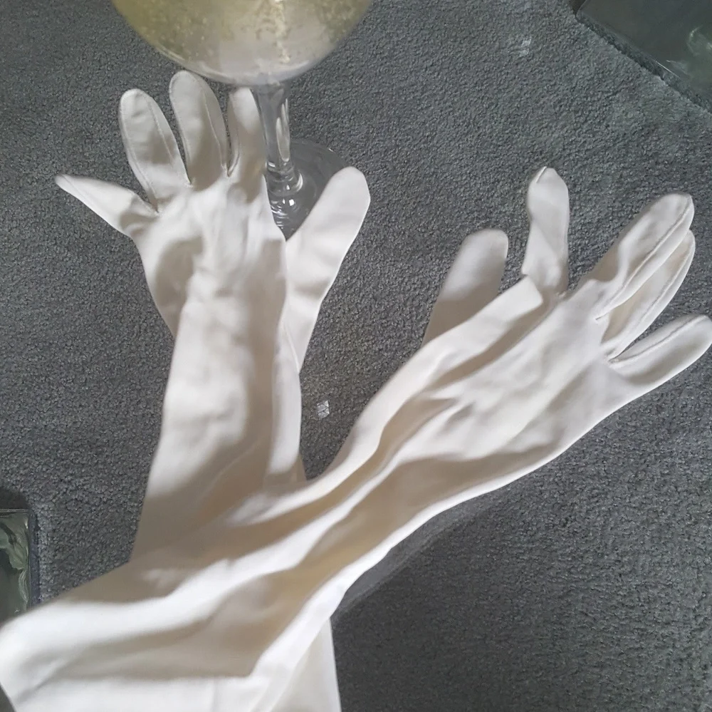 Vintage 60's elegant formal  long wedding gloves